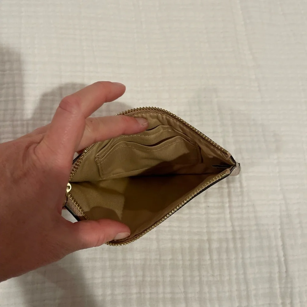 Coach Beige Wristlet Pouch